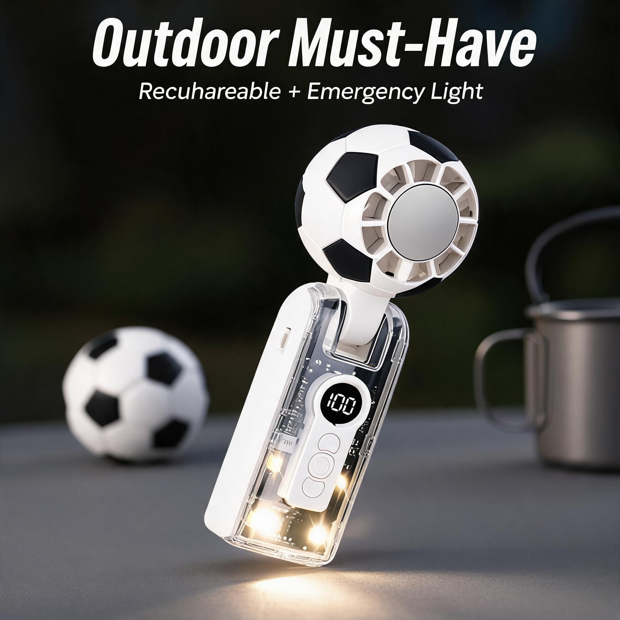 Soccer-shaped Ice Cooling Handheld Fan